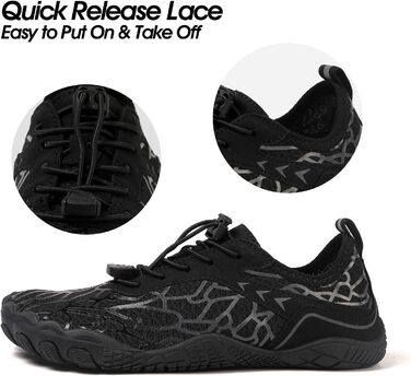 Жіночі босижні тапки, водяні черевики з п'ятипалою підошвою, антиковзаюча поверхня, швидковисихаюча дренажна система, легкі босижні черевики для багатоцільових активностей, біло-блакитні, розміри 36-47 EU (чорно-сірі 811, 41 EU)