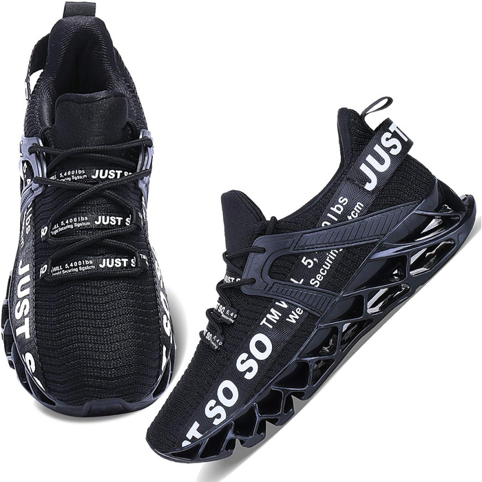 Чоловічі кросівки для бігу Wonesion: дихаючі, з антиковзкою підошвою, спортивні, чорно-білі, 44 EU