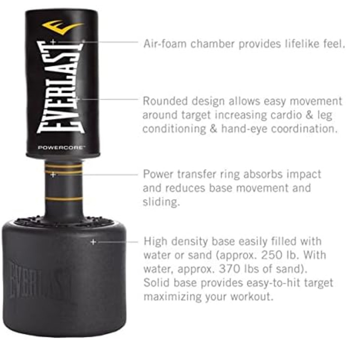 Універсальний боксерський мішок Everlast Power Core, стоячий, чорний