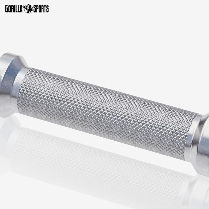 Гантельні грифи GORILLA SPORTS 35 см, 2 шт, 30 мм, зіркові замки, хромовані, сріблясті/чорні – короткі штанги для гантелей