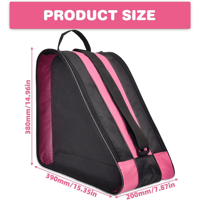 Сумка для роликових ковзанів/лиж, з регульованим ремінцем, дихаюча, для жінок, чоловіків, дітей