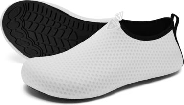 Водні черевики для плавання та відпочинку на пляжі: жіночі та чоловічі, розмір 39 EU, білі, принт сніжинки