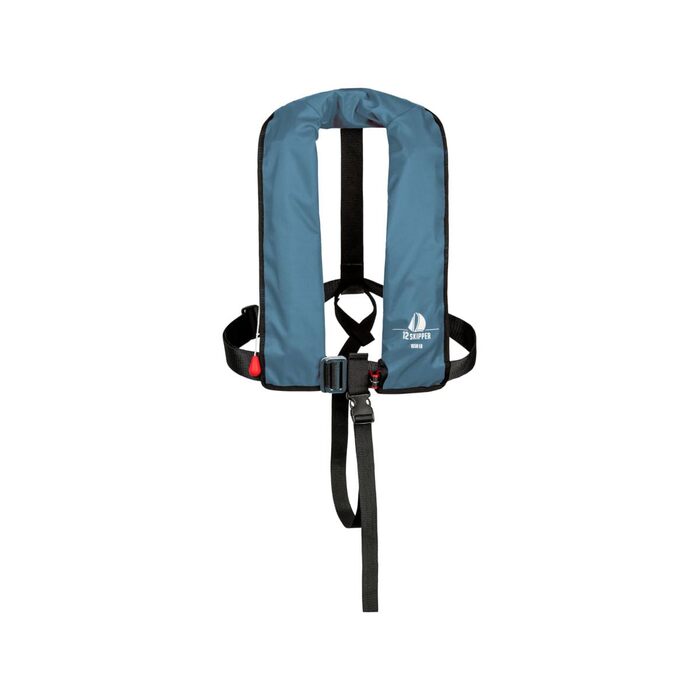 Рятувальний жилет автоматичний 165N з облямівкою, сталево-блакитний