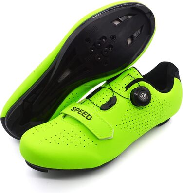 Велотуфлі для їзди на велосипеді: шосе, MTB, спіннинг. Сумісні з SPD/SPD-SL. Для чоловіків та жінок (44 EU, Зелений)