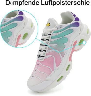 Унісекс кросівки для жінок та чоловіків, амортизація, спортивне взуття, легкі бігові кросівки (36 EU, Multicolor White)