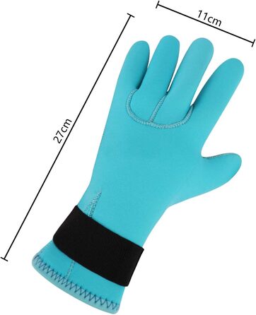 IPENNY Рукавички для дайвінгу з неопрену, 3 мм, блакитні, для дорослих та підлітків