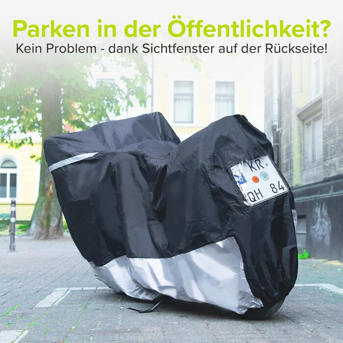 Накриття для мотоцикла VELMIA - термостійке до 300°C, зимове, для Vespa/Moped, гараж для мотоцикла (XXL 265x105x130 см)