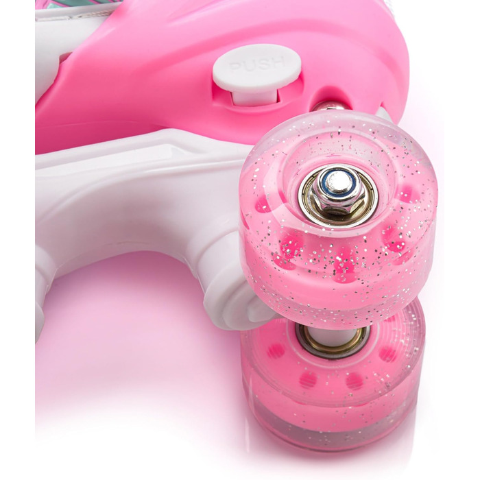 Дитячі ролики Kinder з LED-підсвіткою та регульованим розміром – ретро ролики для підлітків – багатокольорові диско ролики Quad Skates - Roll ab! (S 30-33, Mermaid)