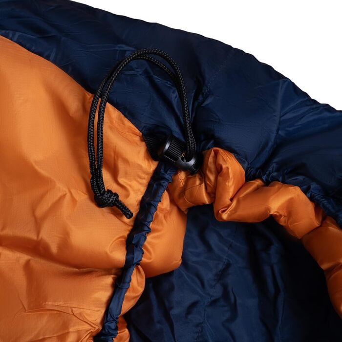 Сплячий мішок Alpinus Ultralight Pro 850 для дорослих, 215x80 см, двошарова ізоляція, оранжево-морський колір