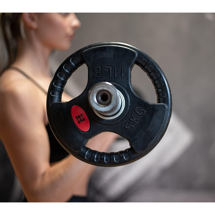 GYM DISTRICT Диски для штанги 50 мм, гумовані, чавунні, з ручками, 2×20 кг – Олімпійські млинці для домашнього тренажерного залу
