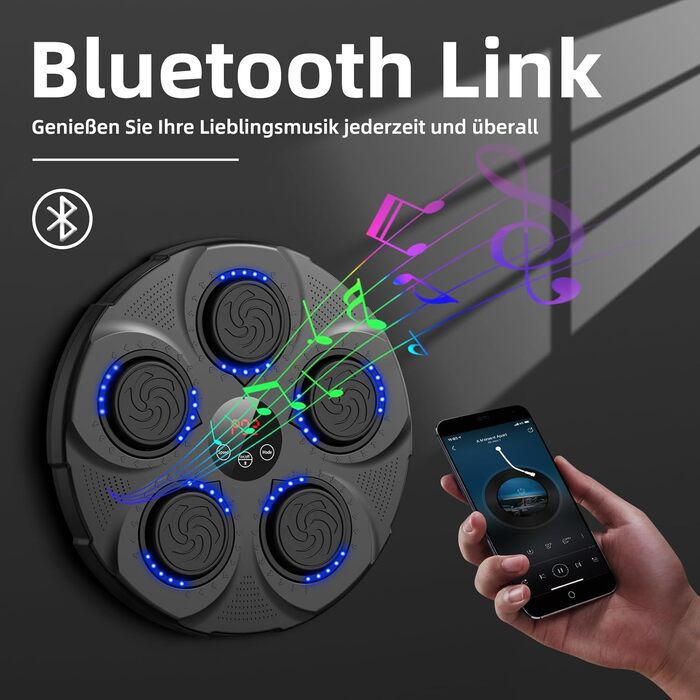 Електронна музична скринька ADSAQOP з LED-підсвічуванням для дітей та дорослих, Bluetooth, настінний монтаж, професійне тренувальне обладнання