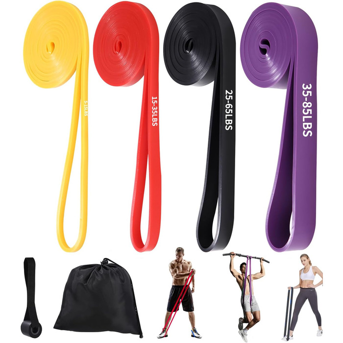 Набір еластичних стрічок FAOKZE для фітнесу, йоги та силових тренувань (5 шт. різних кольорів)