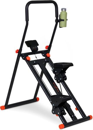 Movana Треп'якливий степер для дому: фітнес-тренажер з 3 рівнями складності, тестування, підставка для телефону та пляшки, кардіо та силові вправи, тренажер для підйому сходами