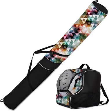 Набір Ferocity Premium: сумка для лиж, сумка для лижних черевиків, шлем та палиці (знімний сітчастий кишеньок) [053] Triangle