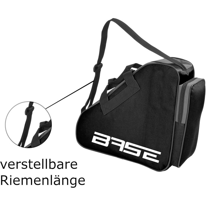 Сумка для ковзанів BASE Skatebag: містка, з ручками та регульованим ременем, зелено-чорна