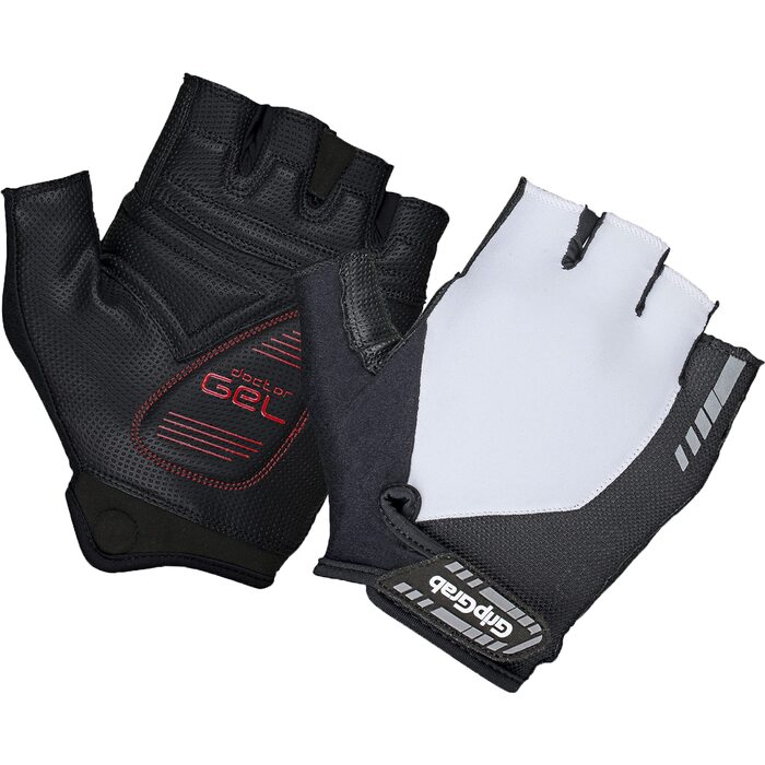 Рукавички велосипедні GripGrab ProGel 4mm DoctorGel без пальців, гелеві, білі - літні для велоспорту