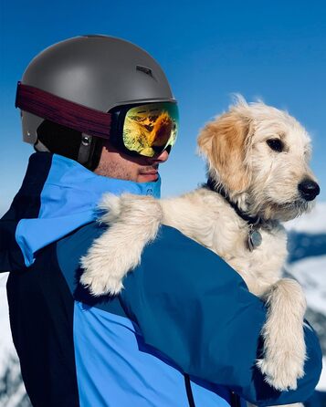 Шолом гірськолижний Victgoal для чоловіків та жінок, сірий, розмір M/L (59-61 см), з підкладкою з флісу та вентиляцією