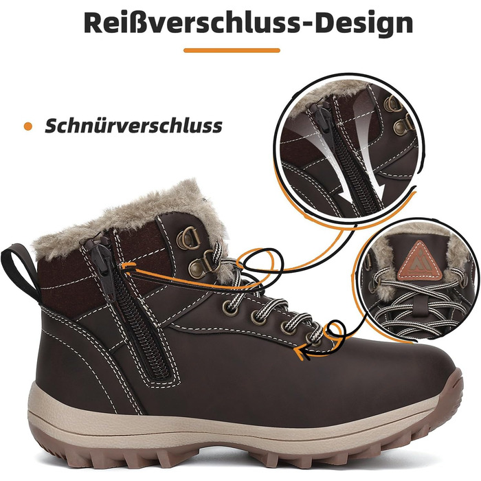 Дитячі зимові черевики Mishansha для хлопчиків та дівчаток, теплі, водонепроникні, коричневі, розмір 36 EU