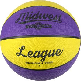 Баскетбольний м'яч Midwest League 7 жовто-фіолетовий