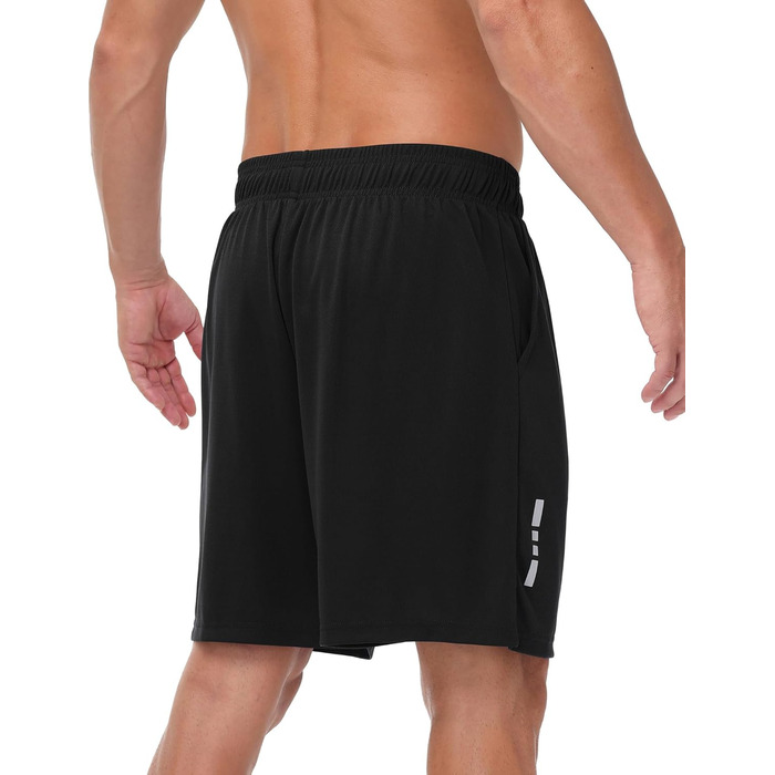 Спортивні шорти чоловічі літні швидковисихаючі. Штани для занять спортом, фітнесу, баскетболу та джогінгу з кишенями. Чорний/Темно-сірий/Чорний/Морський/Сірий (M, Чорний)