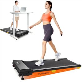 Walking Pad з амортизацією 6 точок, біговий тренажер для дому з нахилом 9%, тихий біговий стіл, 2.5 PS, з пультом дистанційного керування, чорний