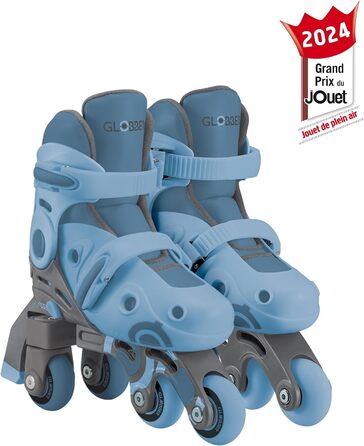 Дитячі ролики Globber 2в1: ролики-ковзани, регульовані, ABEC 9, блакитні (26-29)