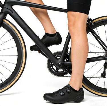 Велосипедні шкарпетки для чоловіків та жінок | Шкарпетки для шосейних велосипедів, сумісні з SPD, SPD-SL, Look Delta/Keo | Універсальні вело шкарпетки для Peloton, шосе та велотренажери | Легкі та дихаючі (42 EU, Чорний)