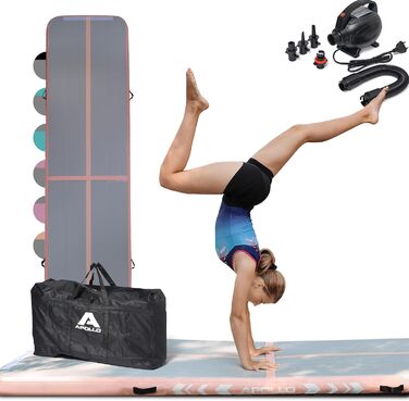 Надувний гімнастичний мат Apollo Air Mat Pro 3м/4м – доріжка для акробатики та фітнесу, для дорослих і дітей, для дому й вулиці