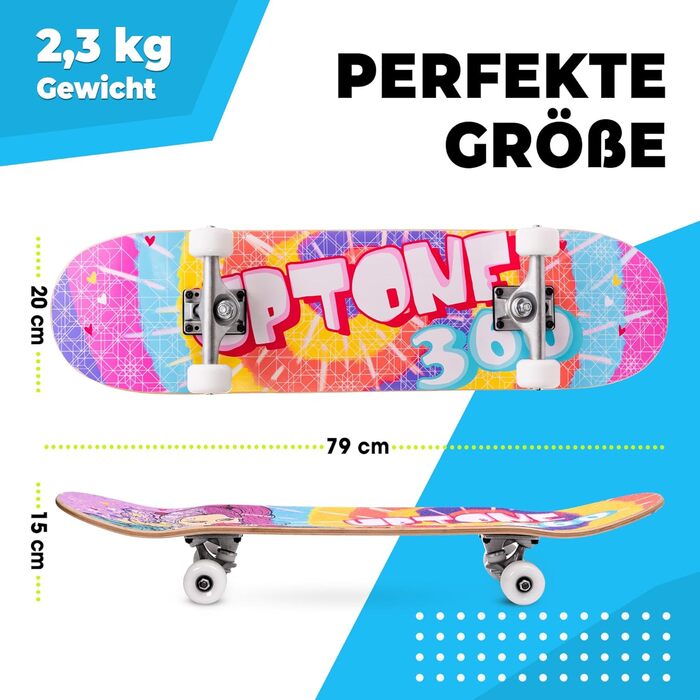Скейтборд UpTone360 для підлітків та дівчат, якісний, стильний, для будь-якого віку та стилю катання