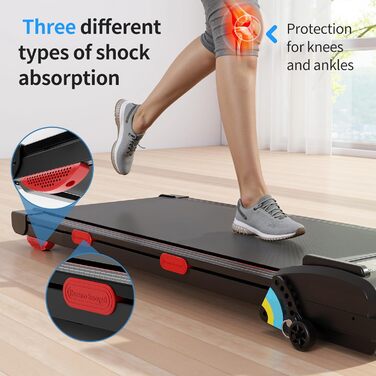 Біговий доріжка для дому 2-в-1 Walking Pad, двошарове бігове полотно, LED-дисплей з 3 екранами, швидкість 1-6 км/год, керування пультом та додатком, компактний дизайн для офісу та дому