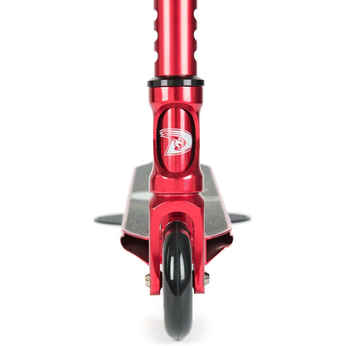 Трюковий самокат Land Surfer PRO X для дітей від 8 років і підлітків, 360° дека, 100 мм PU-колеса ABEC-9, для просунутих трюків, хромований червоний