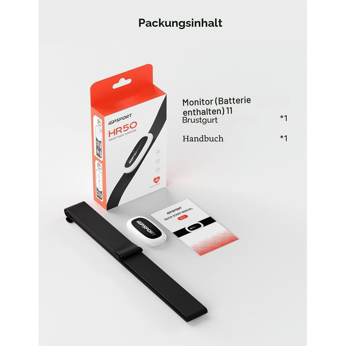 Пульсометр iGPSPORT HR40 Bluetooth ANT+ з нагрудним датчиком для бігу, велоспорту, фітнесу, сумісний з Garmin, Polar, Wahoo (Чорний)