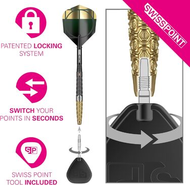 Дротики Target Darts Cult Envy 90% вольфрамові сталевий наконечник 23 г, Swiss Point, Envy 01