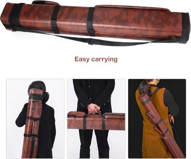 Чохол для більярдних київ: на 3 батти та 6 шесток, з екошкіри, жорсткий, коричневий