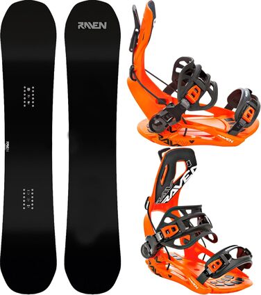 Сноуборд RAVEN Pure Black + Кріплення Lemon: Комплект для сноубордингу (154 см, FT360 Orange)
