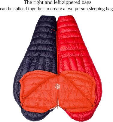 Спальний мішок кокон Mountaintop Ultralight 650 Fill Power (Качка) для кемпінгу, гірських походів, 32°F (чорний)