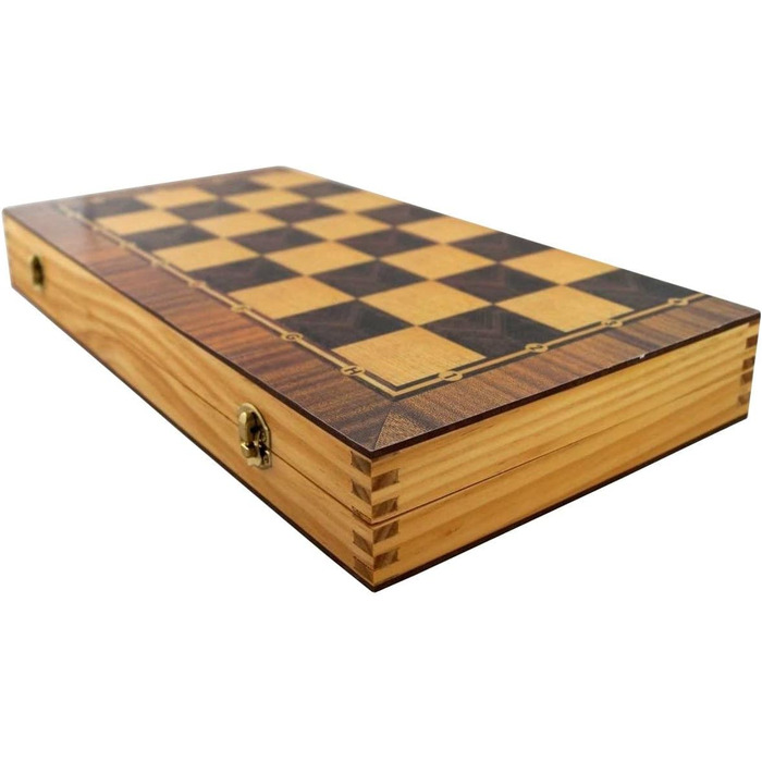 Дерев'яний набір настільних ігор PrimoLiving Deluxe: нарди та шахи, 40x40 см