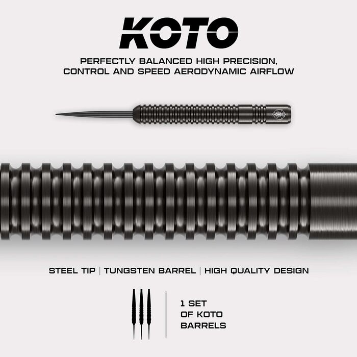 Дарти KOTO Sting Black 22г, сталеві, 90% Tungsten, комплект (3 шт) + пір'я та штоки