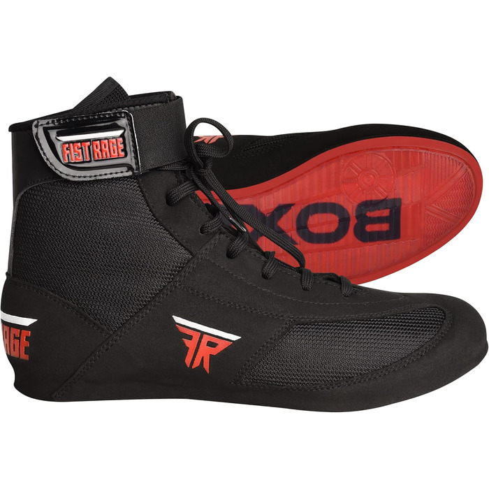 Боксерські чоботи FISTRAGE з шкіри, для тренувань, Unisex, Pro, чорні, 42.5/43 EU