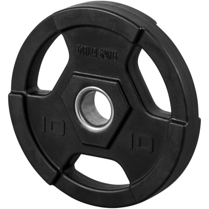 Олімпійські диски GORILLA SPORTS, тригрип, 1,25–25 кг, 50 мм, пластик, чорні