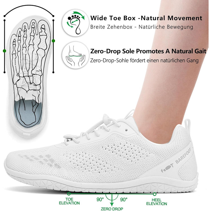 Босоніжки Geweo для жінок та чоловіків: зручні спортивні кросівки з широкою передньою частиною, легкі босоніжки для фітнесу, кросфіту, силових тренувань, трекінгу, унісекс, розміри 37-47 EU (білі, 45 EU широкі)