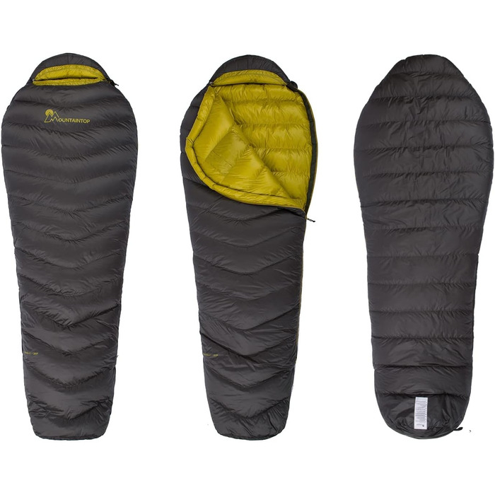 Спальний мішок кокон Mountaintop Ultralight 650 Fill Power (Качка) для кемпінгу, гірських походів, 32°F (0°C) - Армійський зелений