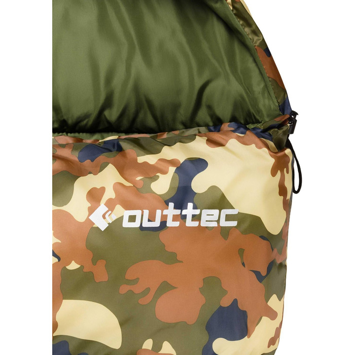 Спальний мішок Outtec з капюшоном, мумієподібний, ультралегкий, компактний, для кемпінгу, для дітей та дорослих, Outdoor, ковдровий (з візерунком)