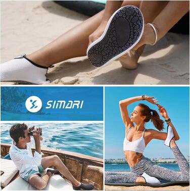 Водні черевики SIMARI для жінок та чоловіків, швидковисихаючі, моделі для плавання та відпочинку на пляжі, спортивні аквашузи SWS001, чорний, розмір 42/43 EU