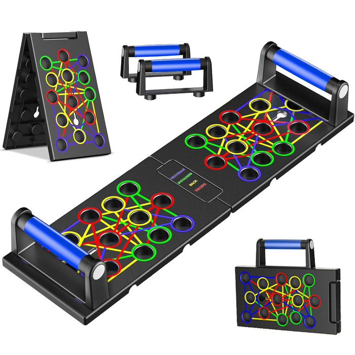 Дошка для віджимань 24 в 1, багатофункціональна, складна, портативна, для фітнесу, тренувань, розвитку м'язів, для чоловіків та жінок