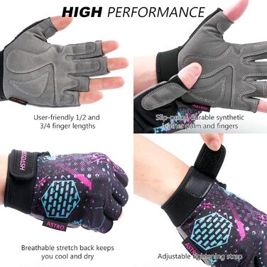 Рукавички для велосипеда Badah Atro: тренувальні, для риболовлі, катання на мотоциклі, альпінізму та фітнесу (рожеві, L)