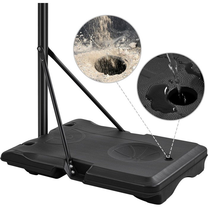 Баскетбольне кільце Yaheetech з регульованою висотою на стійці з колесами для вулиці та приміщення (76,5x56,5x249 см)