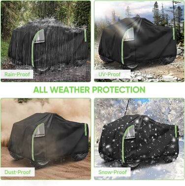 Чохол для квадроцикла NEVERLAND XXXL 256x110x120 см - захист від бруду, вологи, сонця та зимових умов. Оксфорд 210D, оранжевий, з фосфоресцентним покриттям.