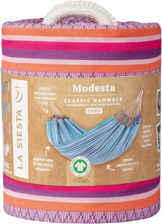 Гамак LA SIESTA Modesta Класичний з органічної бавовни, подвійний, Flamingo