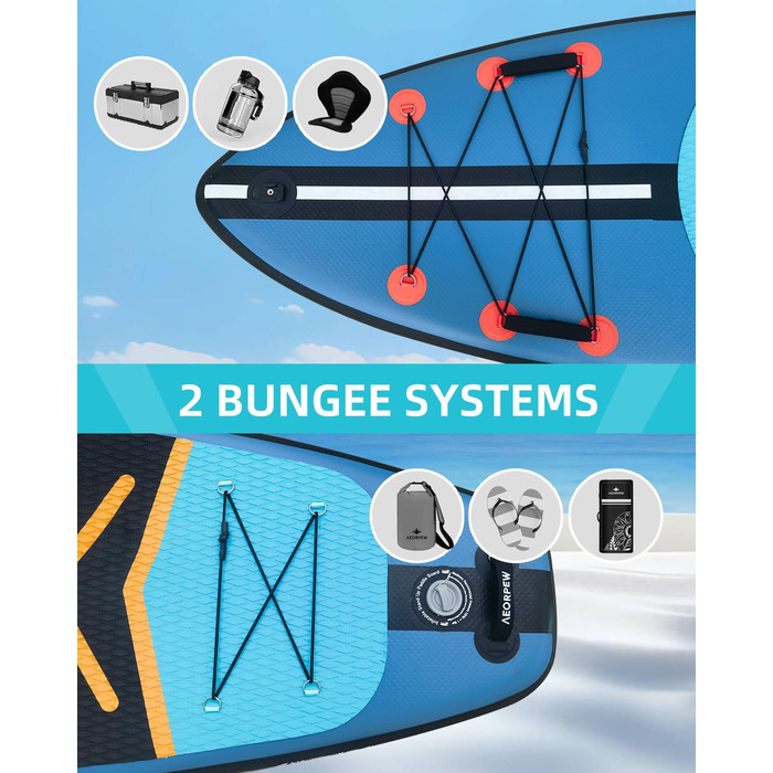 Надувне веслове SUP дошка для дорослих та підлітків, 88.9 см, професійного рівня, з комплектом аксесуарів (блакитна)
